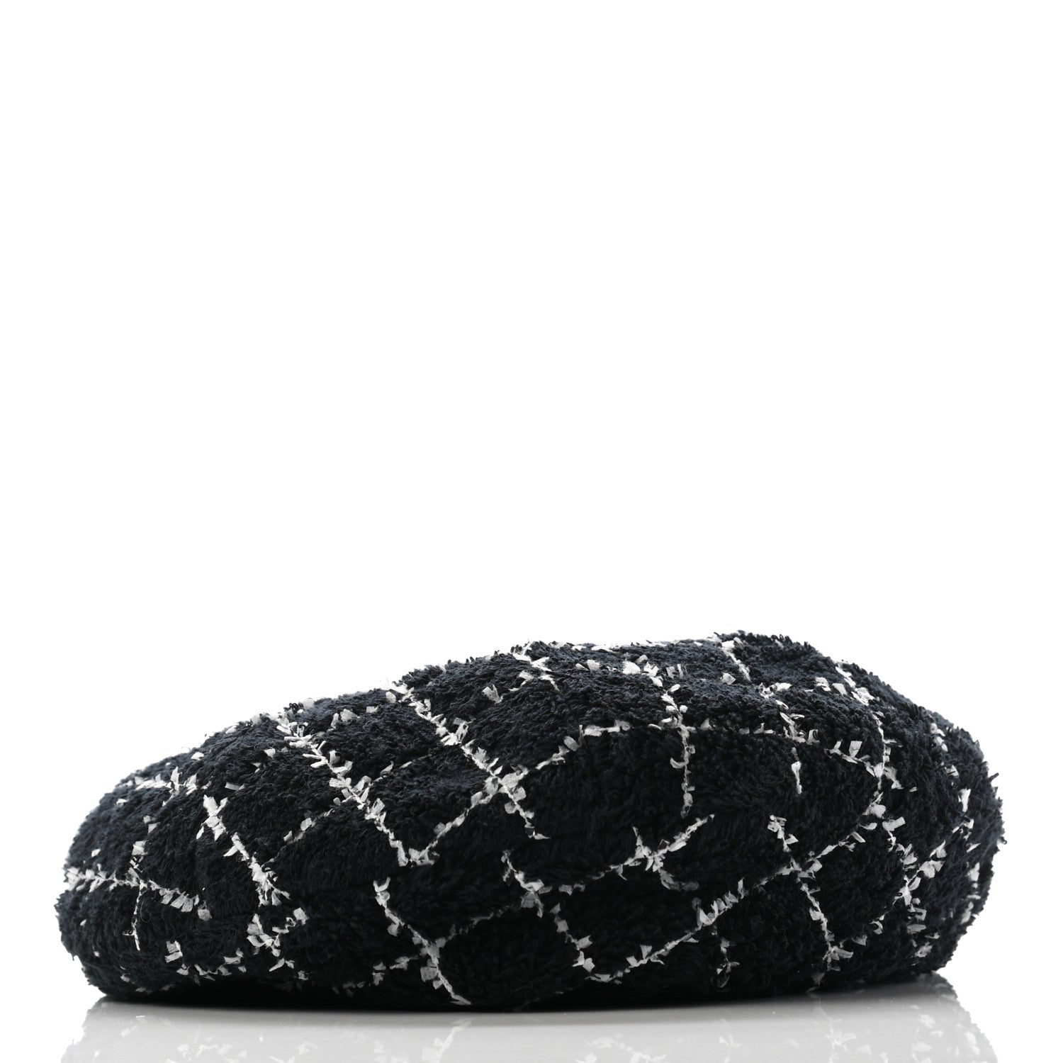 Chanel Cotton Tweed CC Beret L Black White 4 of 12