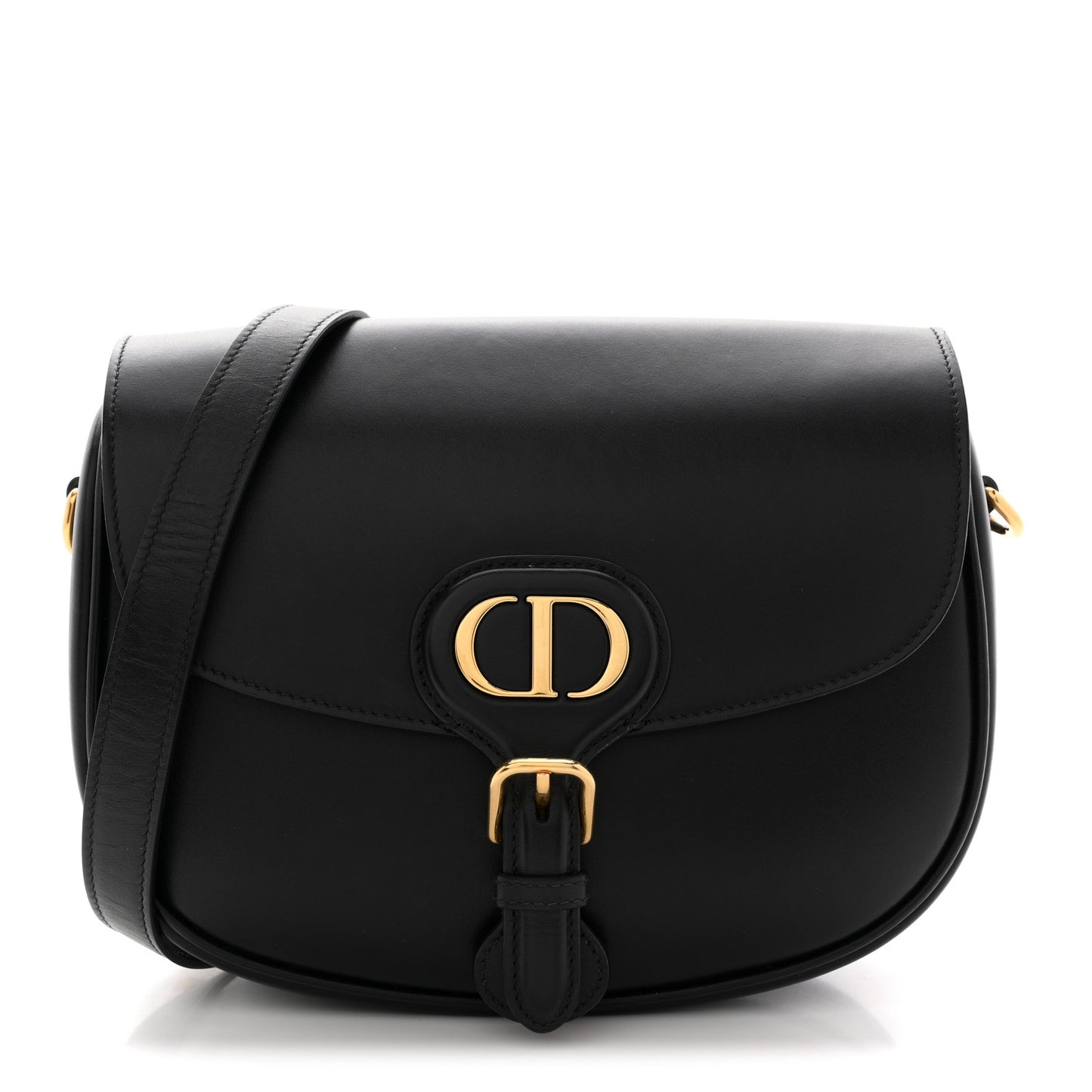 Box Calfskin Medium Bobby Flap Black