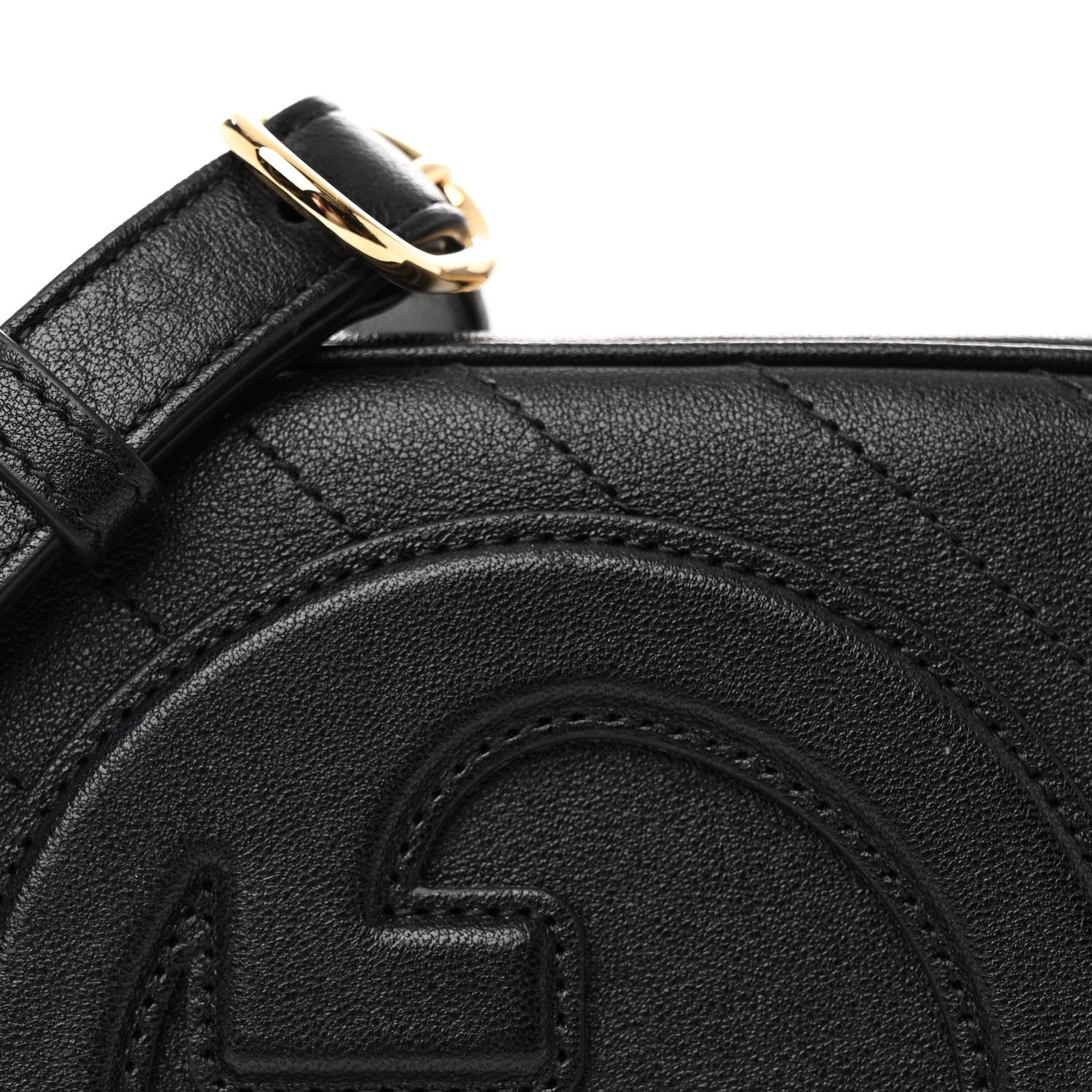 Gucci Sakai Be Green Calfskin Diagonal Stitched Small Blondie Shoulder Bag Black 5 of 10