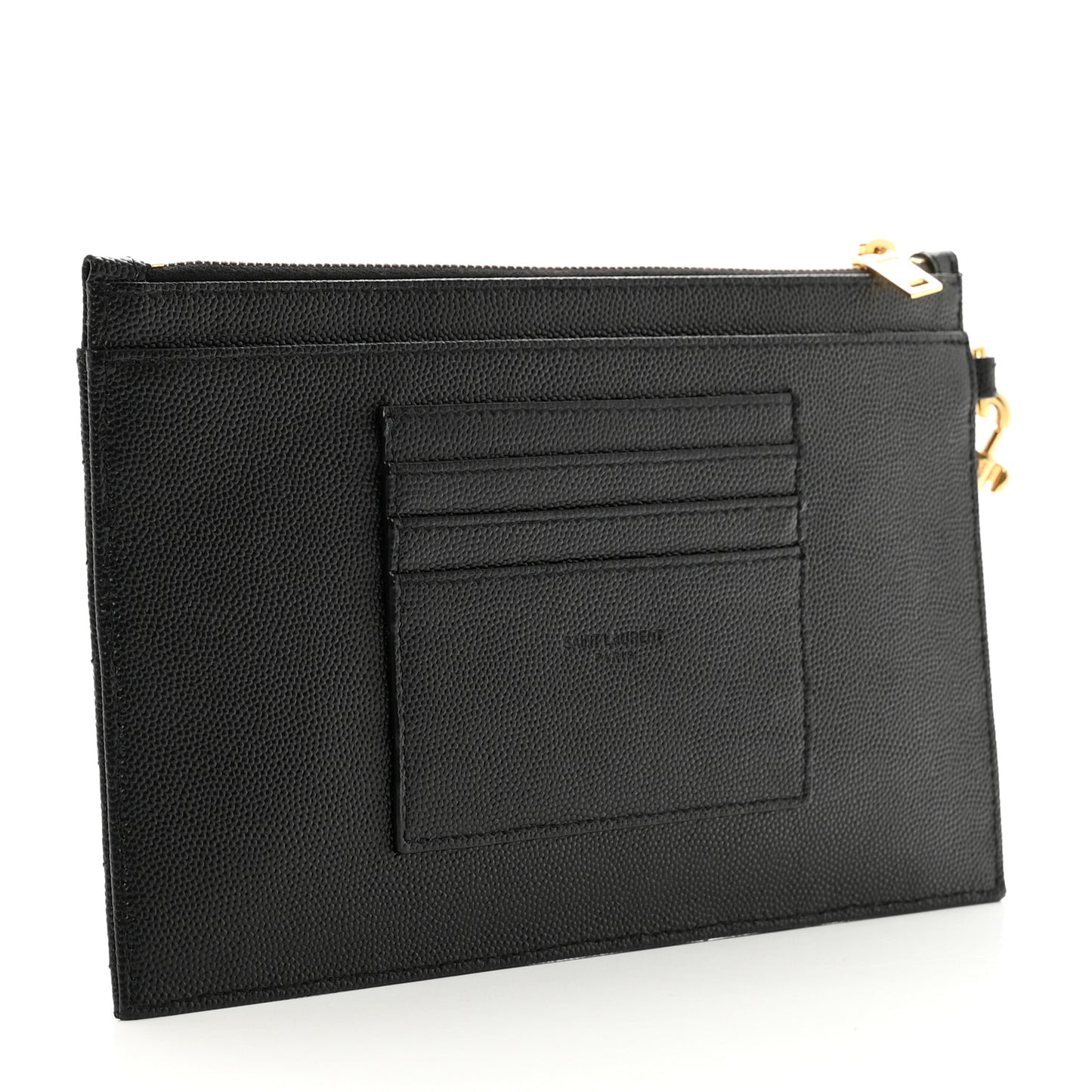 Grain De Poudre Chevron Monogram Large Bill Pouch Black