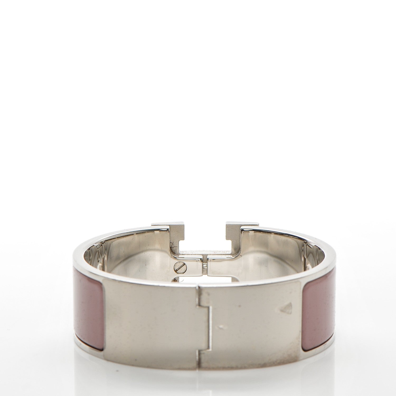 Hermes Enamel Wide Clic Clac H Bracelet PM Rose Poudre 3 of 5