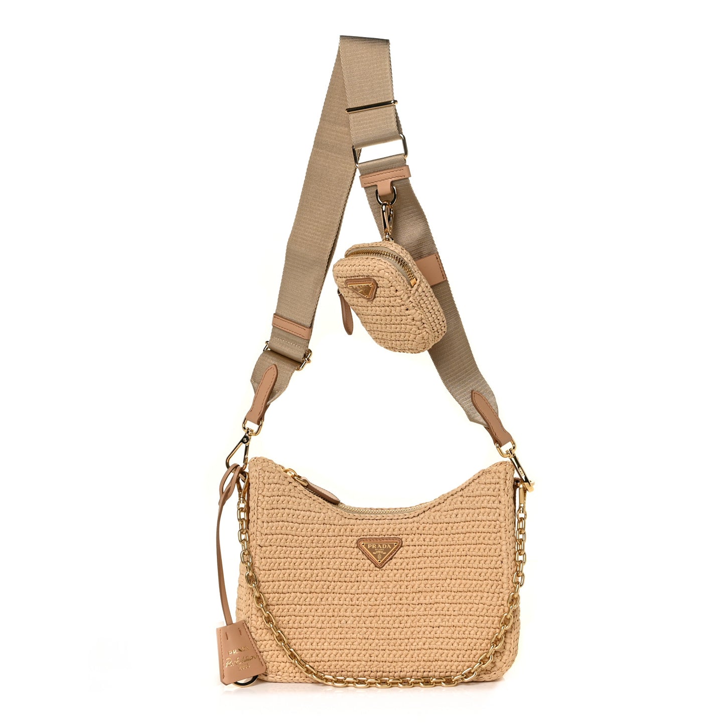 Yarn Raffia Effect Crochet Re-Edition 2005 Shoulder Bag Naturale