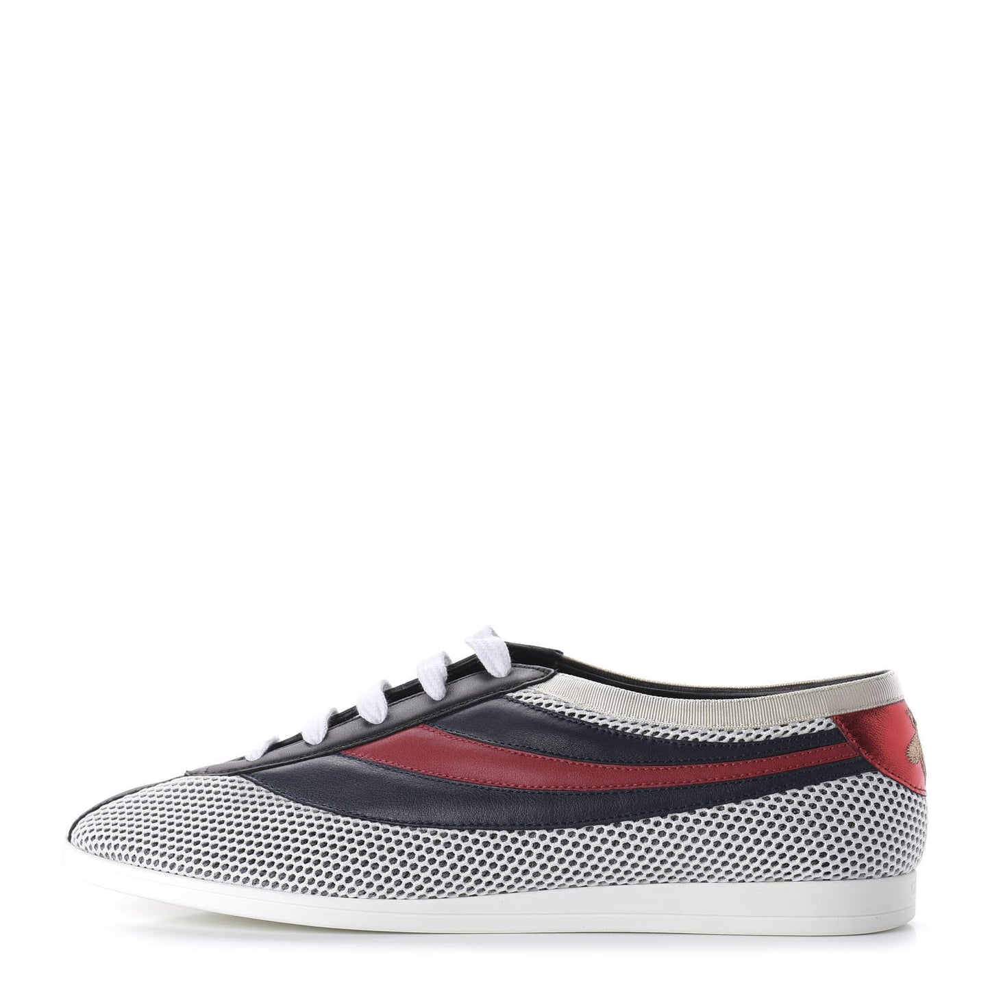 Calfskin Mesh Mens Falacer Sneakers 8 White Blue Red