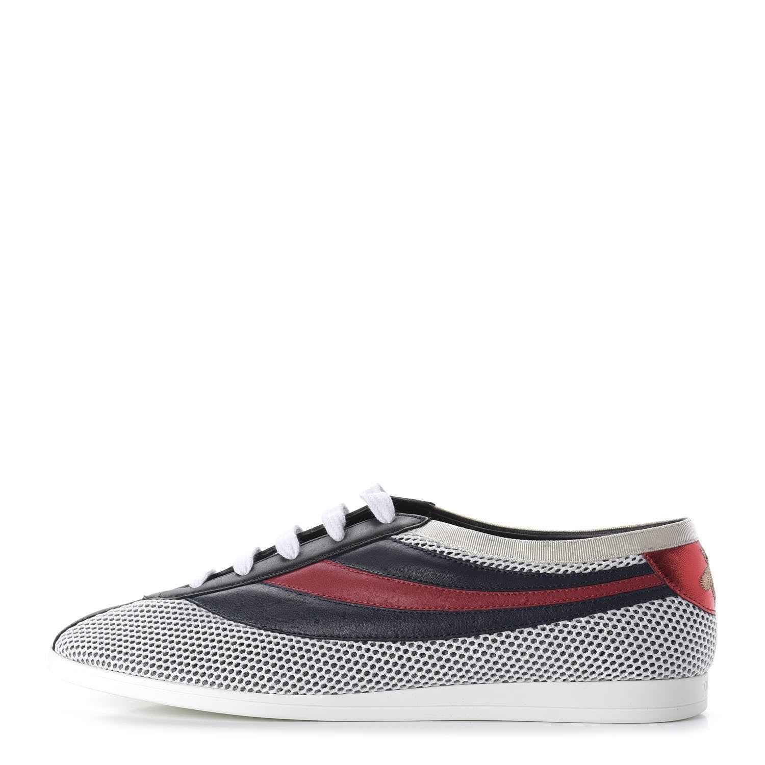 Gucci Calfskin Mesh Mens Falacer Sneakers 8 White Blue Red 1 of 9