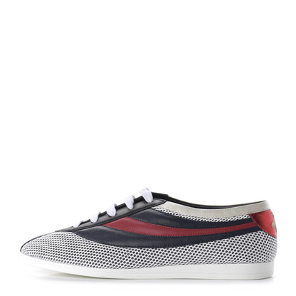 Gucci Calfskin Mesh Mens Falacer Sneakers 8 White Blue Red 1 of 9