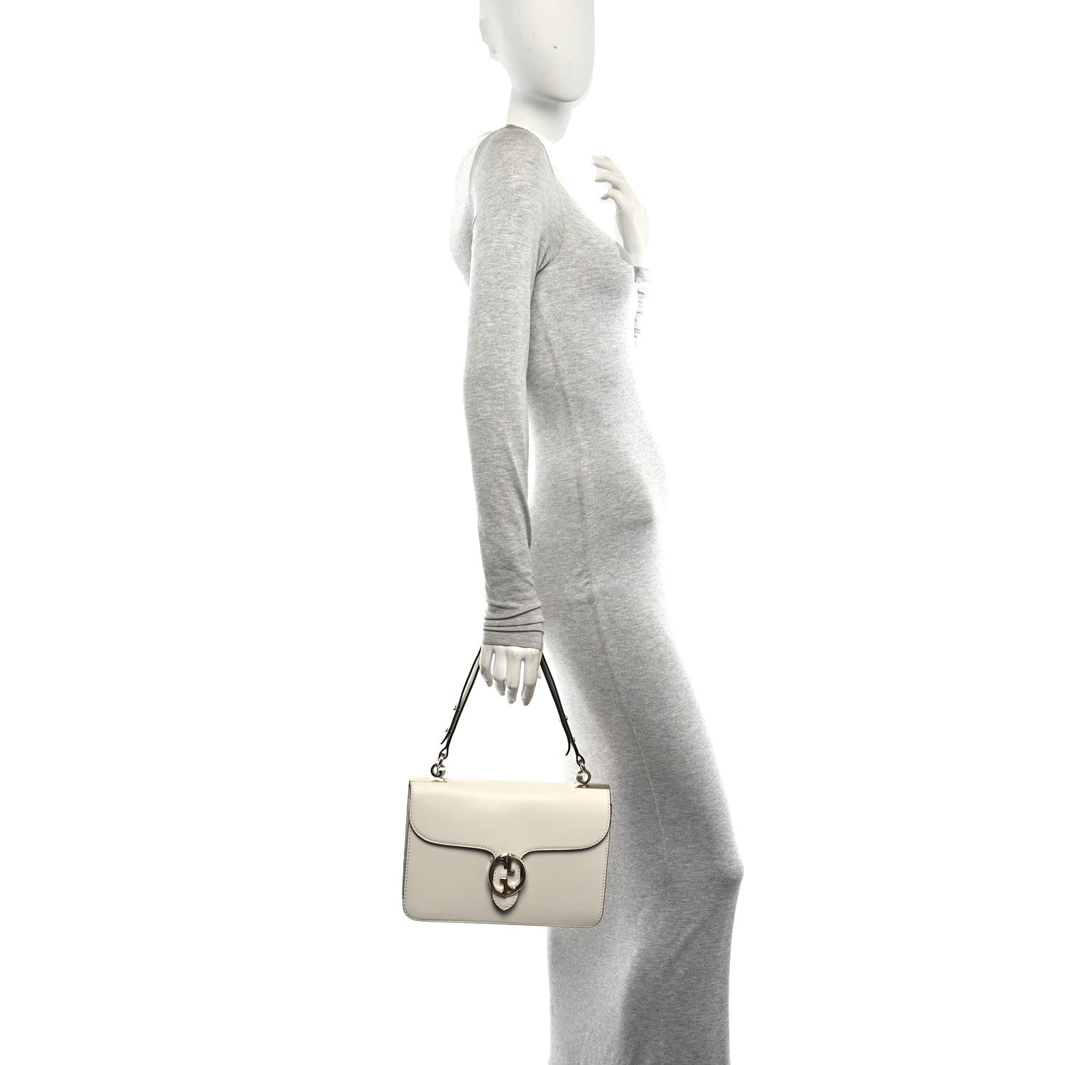 Gucci Calfskin Medium 1973 Shoulder Flap Bag Ivory 1 of 10
