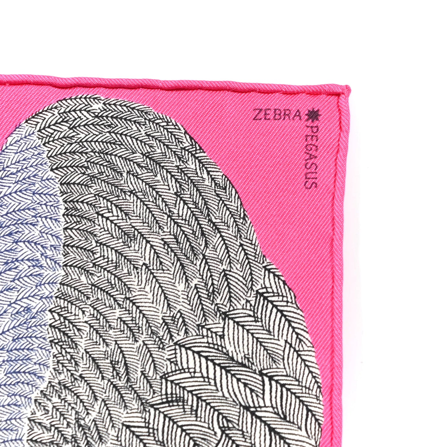 Silk Carre Zebra Pegasus Nano Scarf 20 Rose Bonbon Black White