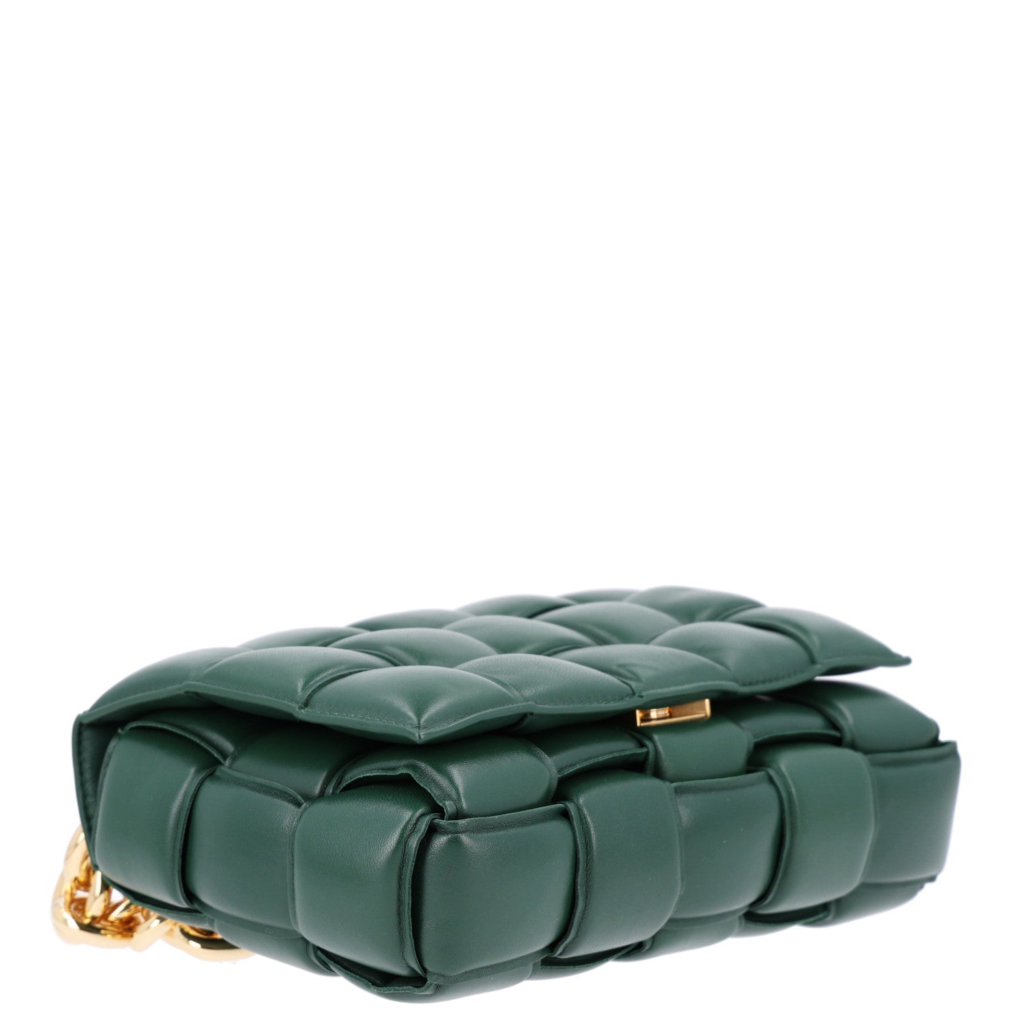 Bottega Veneta Lambskin Maxi Intreccio Padded Chain Cassette Crossbody Bag Raintree 4 of 12