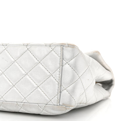 Chanel Metallic Lambskin Quilted Maxi Single Flap Silver 10 of 11