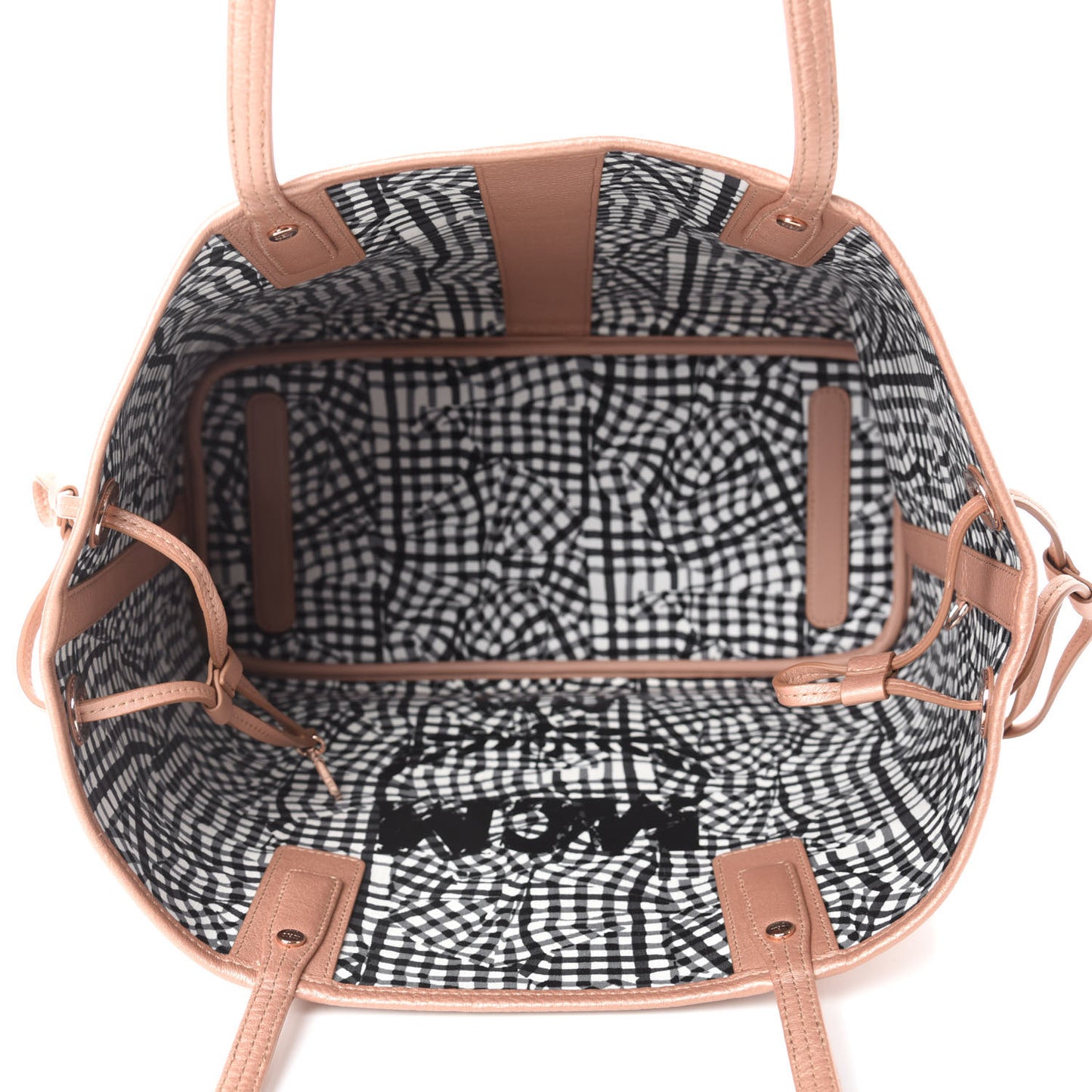 Metallic Visetos Medium Liz Reversible Shopper Tote Champagne Gold