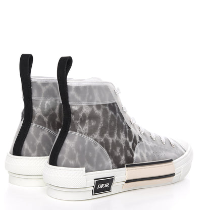 Christian Dior Canvas Leopard Print Mens B23 High Top Sneakers 46 White 4 of 9