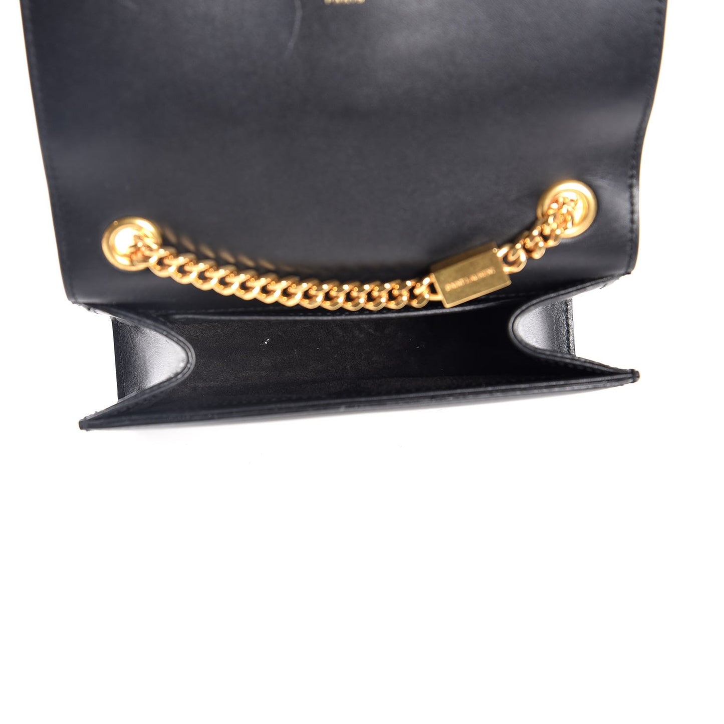 Calfskin Small Classic Monogram Kate Tassel Satchel Black