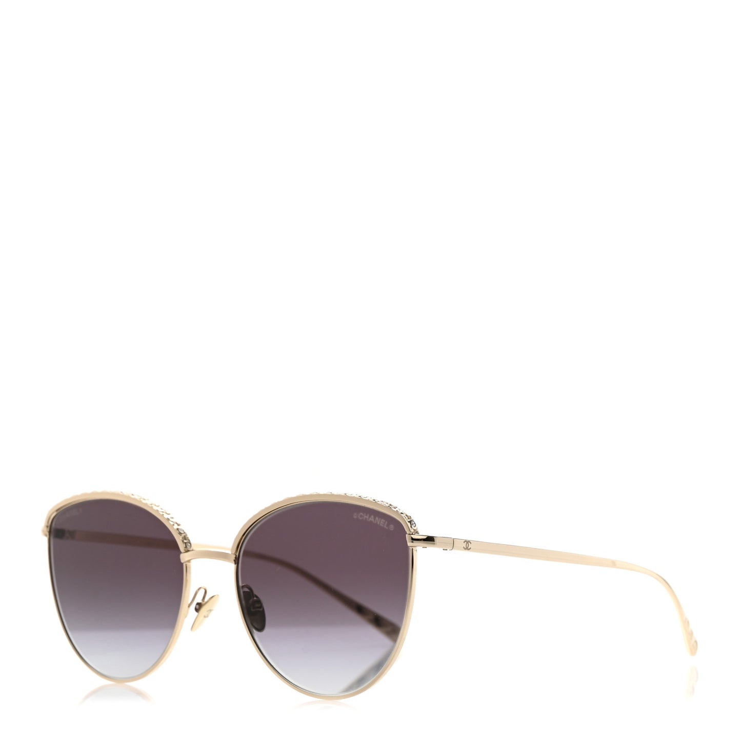 Metal Crystal Sunglasses 4258-B Gold