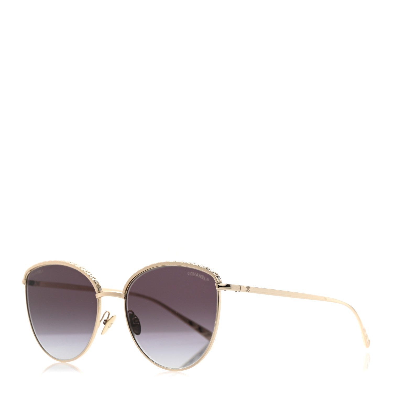 Chanel Metal Crystal Sunglasses 4258-B Gold 1 of 7