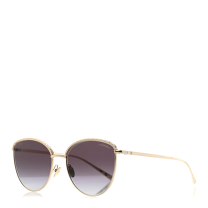Chanel Metal Crystal Sunglasses 4258-B Gold 1 of 7