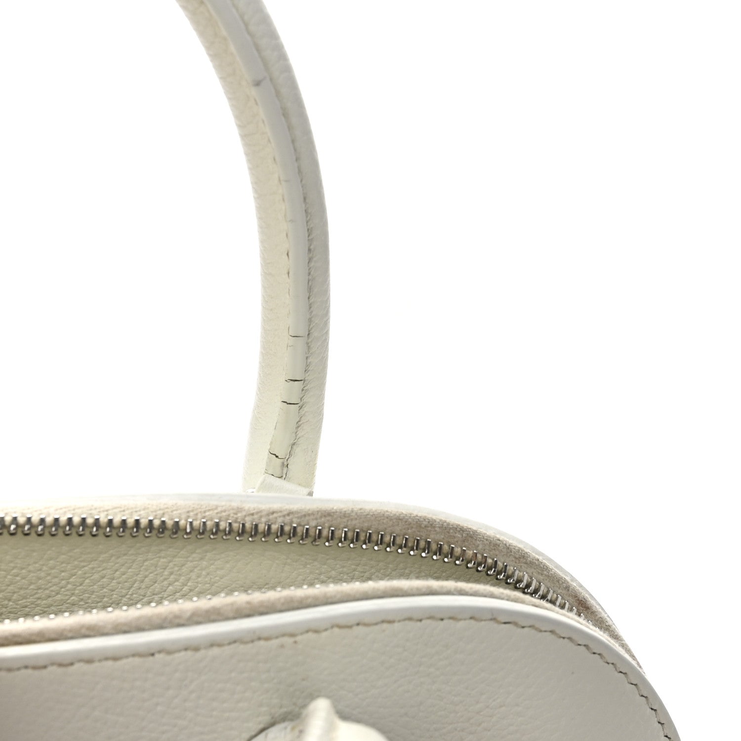 Balenciaga Signature Grained Calfskin Logo S Ville Top Handle Bag White Black 11 of 12