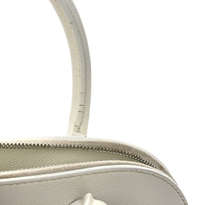 Balenciaga Signature Grained Calfskin Logo S Ville Top Handle Bag White Black 11 of 12