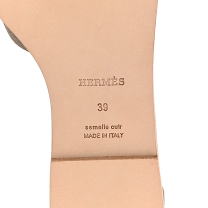 Hermes Epsom Santorini Sandals 39 Etoupe 7 of 9