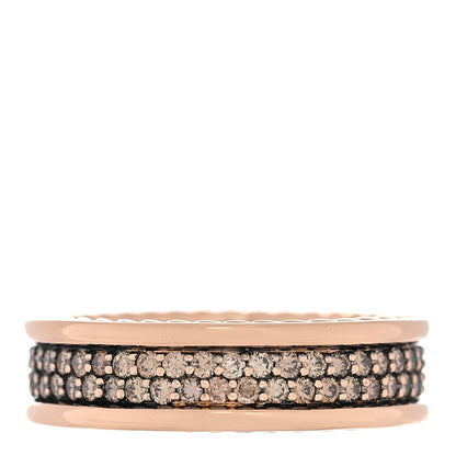 David Yurman 18K Rose Gold Cognac Diamond Streamline Two Row Pave Band Ring 65 11 1 of 5