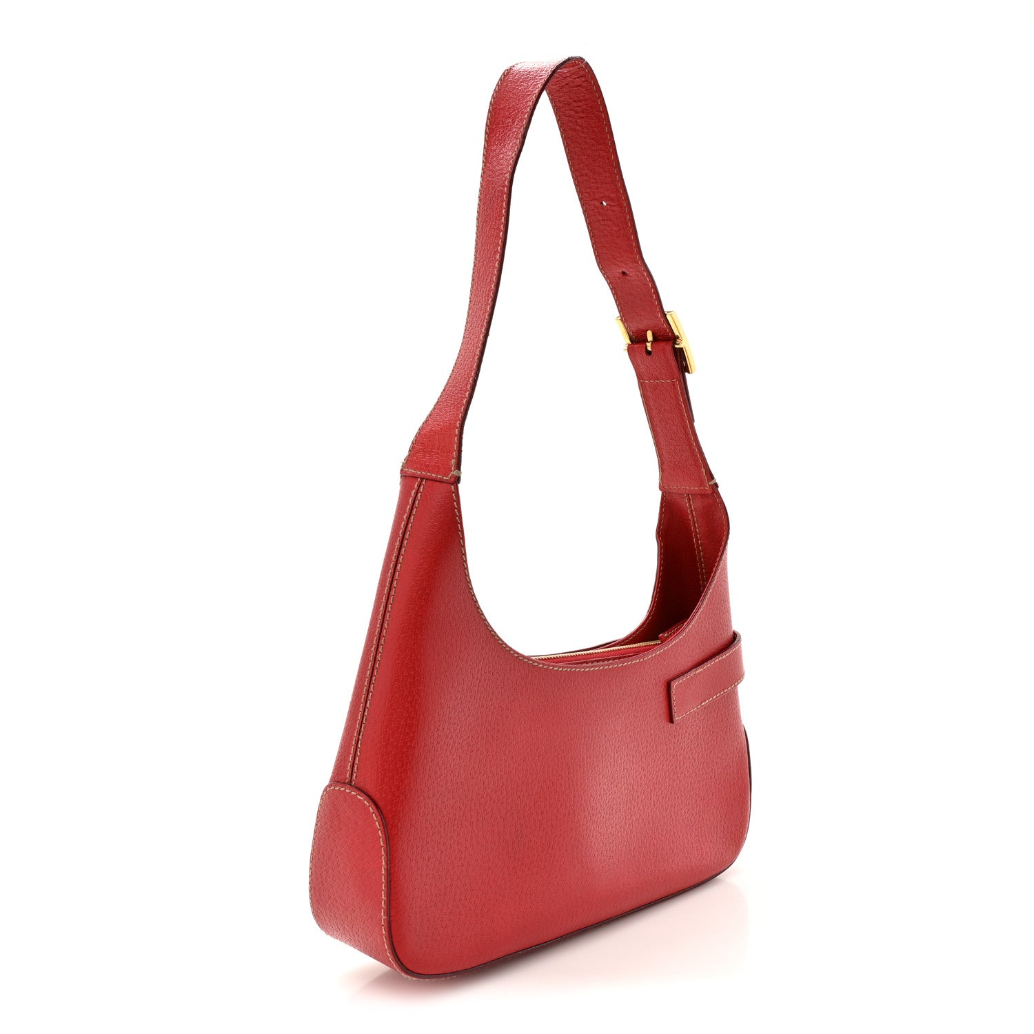 Salvatore Ferragamo Pigskin Gancini Hobo Red 3 of 13