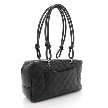 Chanel Calfskin Quilted Large Cambon Bowler Black 3 of 14
