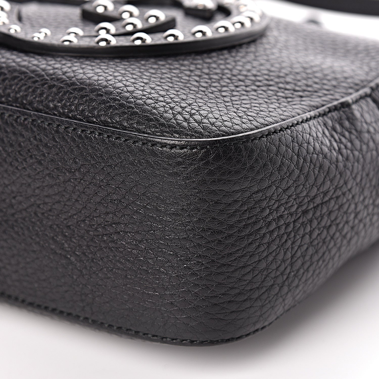 Gucci Pebbled Calfskin Studded Small Soho Disco Bag Black 10 of 12