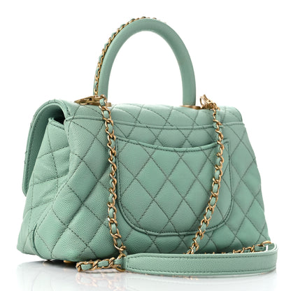 Chanel Caviar Quilted Mini Coco Chain Handle Flap Light Green 3 of 11