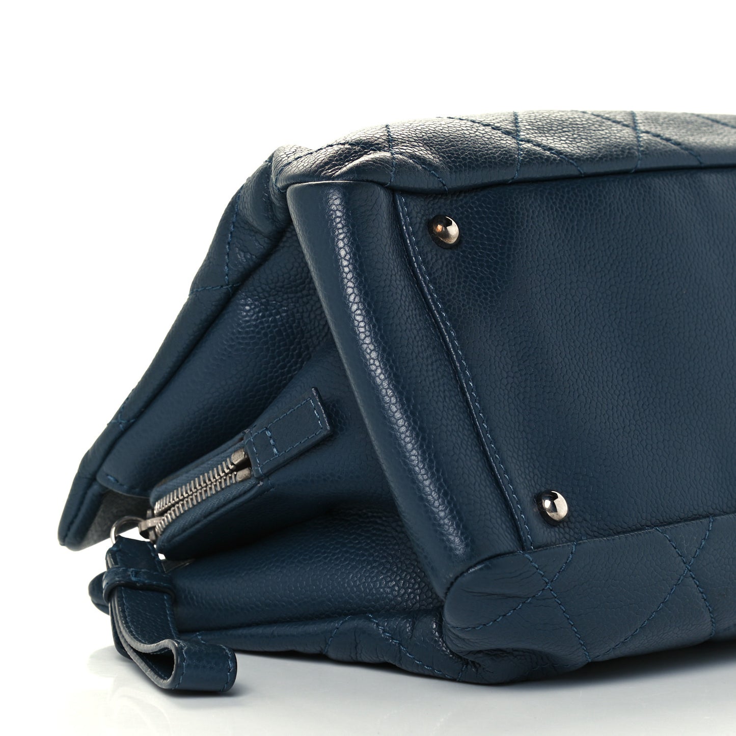 Caviar Quilted Timeless CC Soft Tote Navy Blue