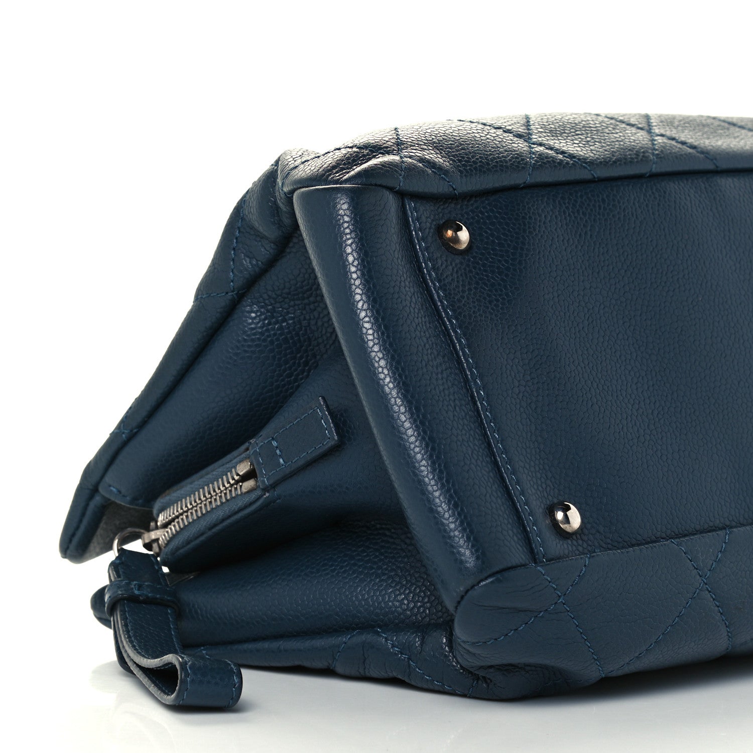 Chanel Caviar Quilted Timeless CC Soft Tote Navy Blue 9 of 10