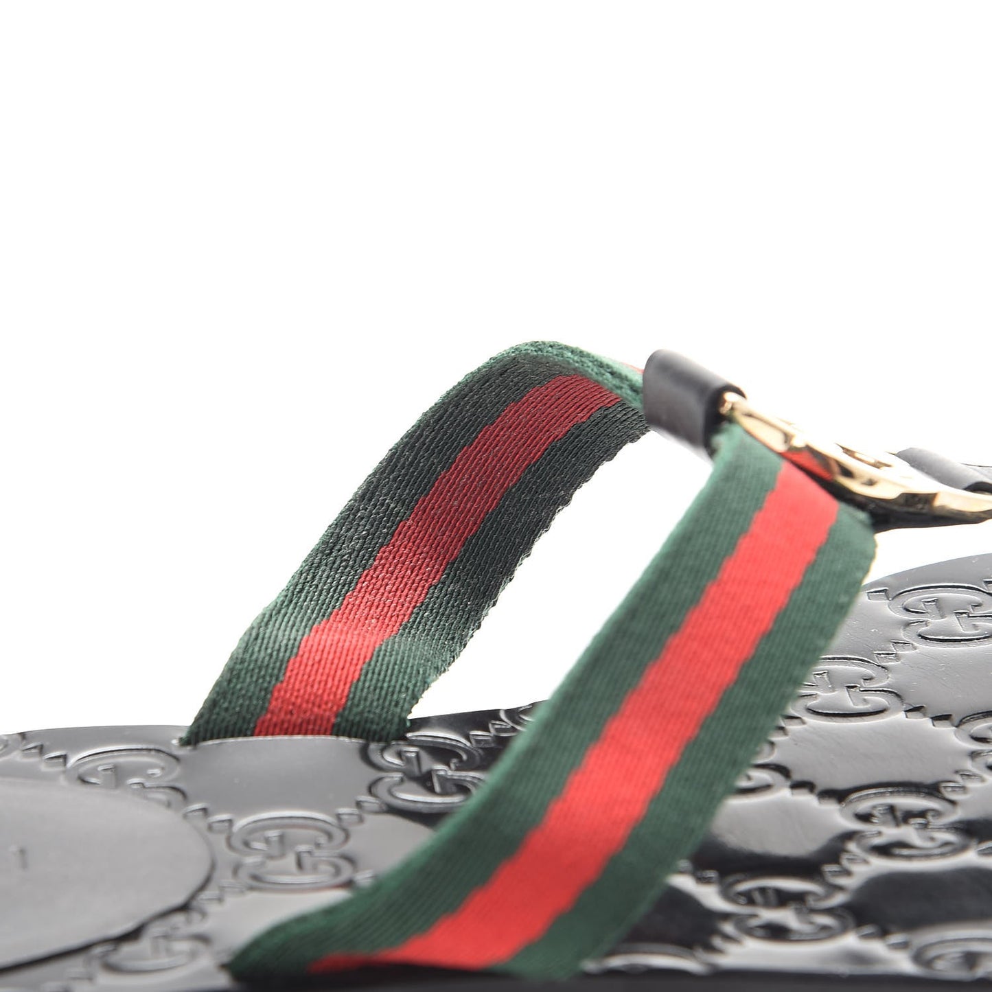 Nylon Guccissima Web Womens Thong Sandals 37 Green Red Black