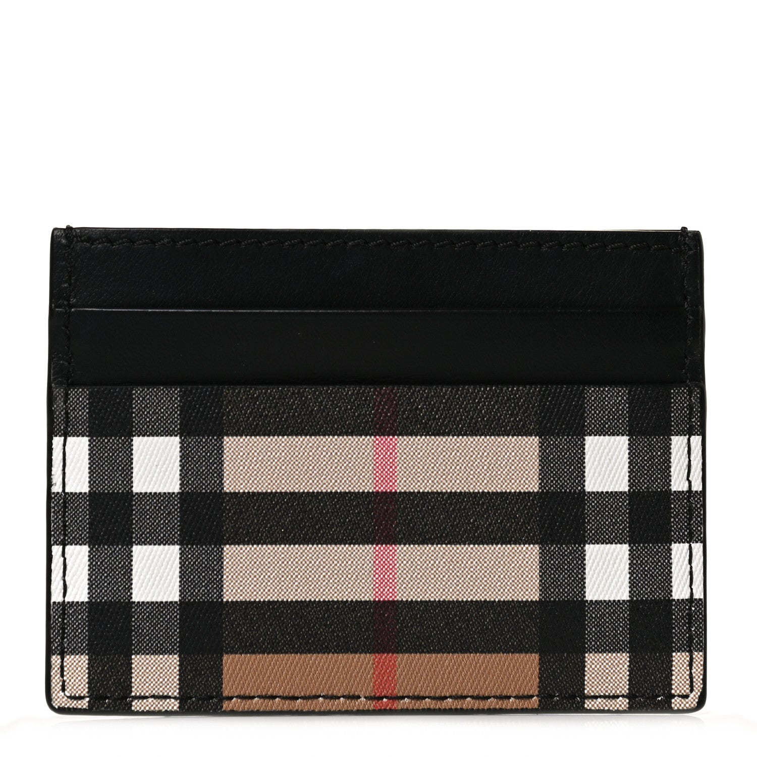 Burberry Vintage Check Calfskin Card Case Black 1 of 9