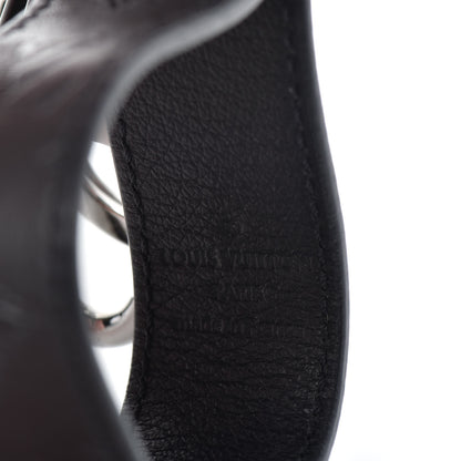 Louis Vuitton Calfskin LV Shape Dragonne Bag Charm Key Holder Black 3 of 3