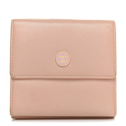 Chanel Grained Calfskin CC Button Compact Wallet Pink 1 of 15