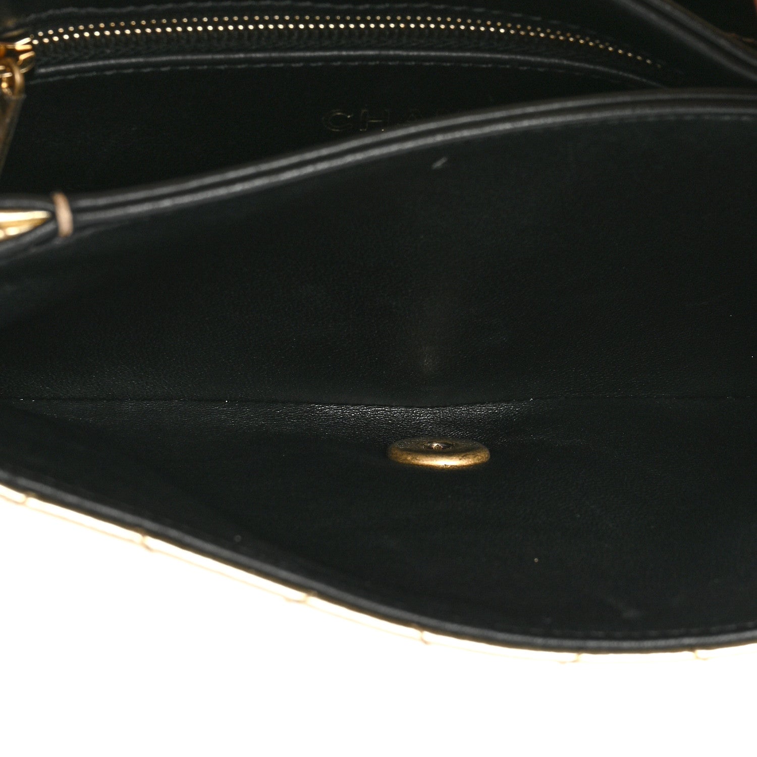 Chanel Hammered Metallic Calfskin Quilted Flap Gold 6 of 25