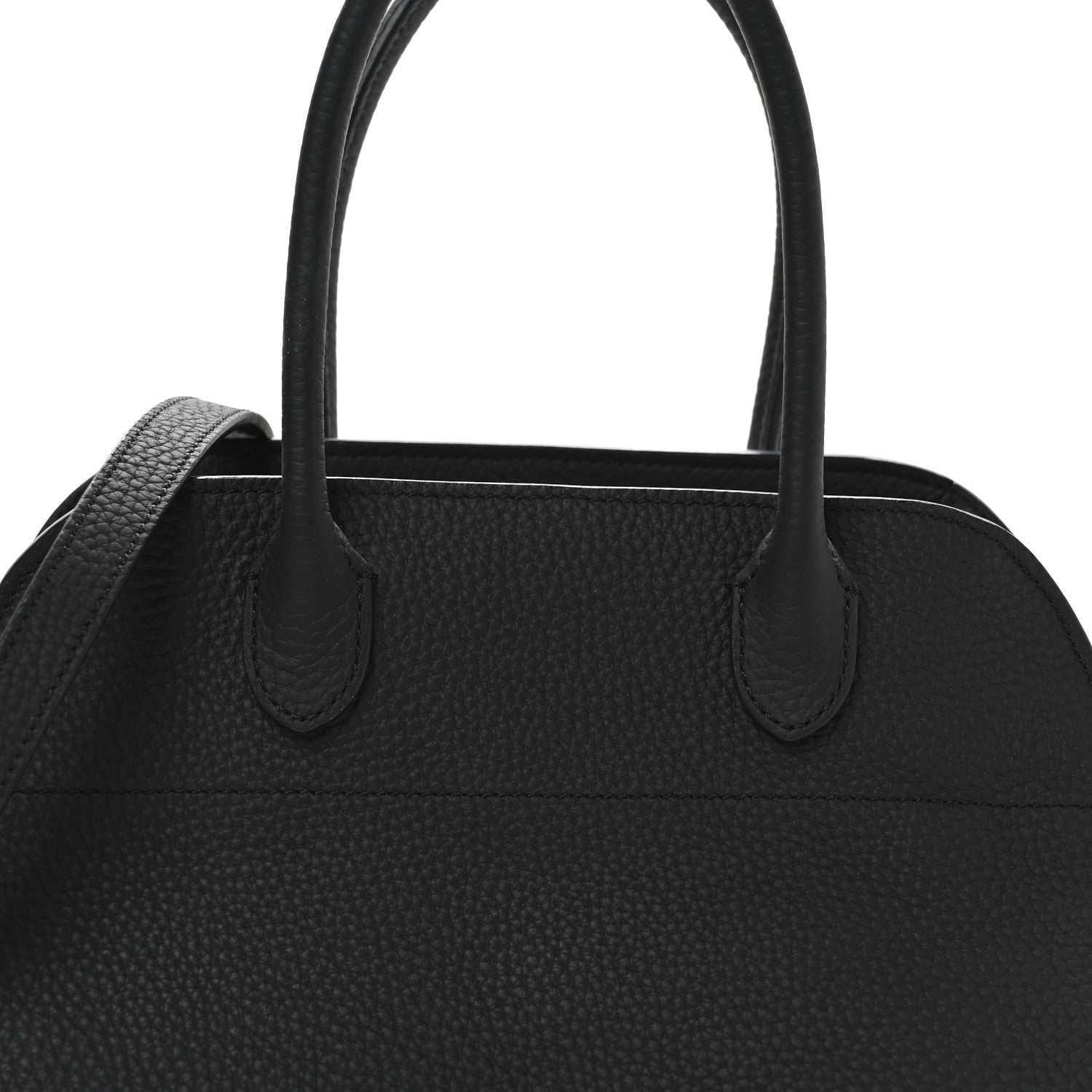 The Row Grained Calfskin Soft Margaux 10 Bag Black 7 of 11