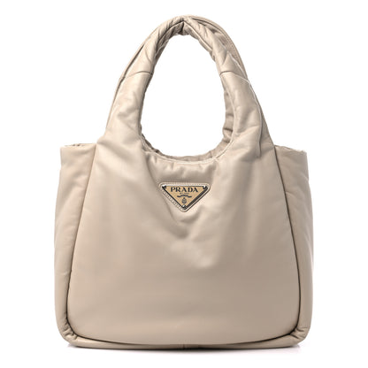 Prada Nappa Soft Padded Medium Double Handled Shoulder Bag Deserto 1 of 9