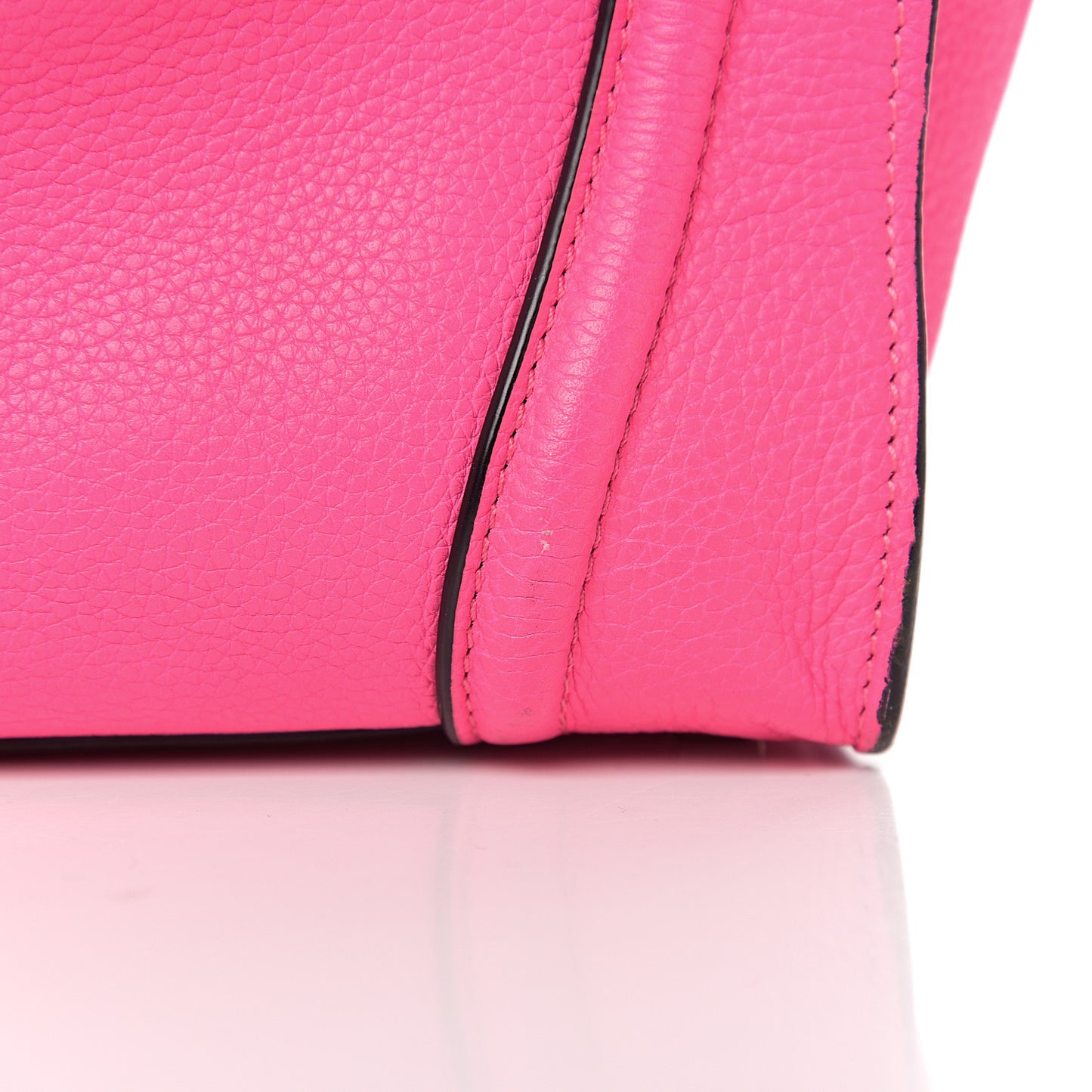 Drummed Calfskin Mini Luggage Fluo Pink