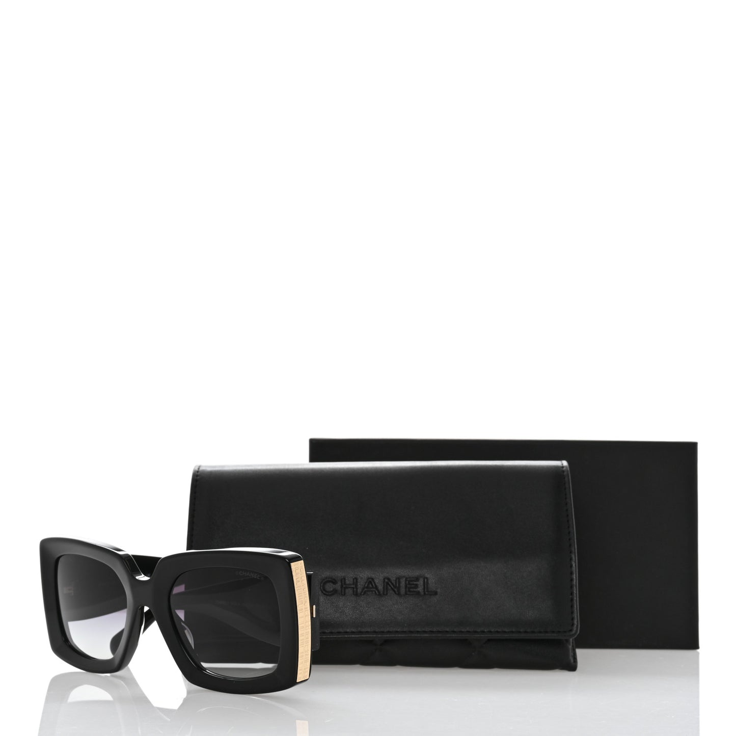 Acetate Rectangle Sunglasses 5435 Black