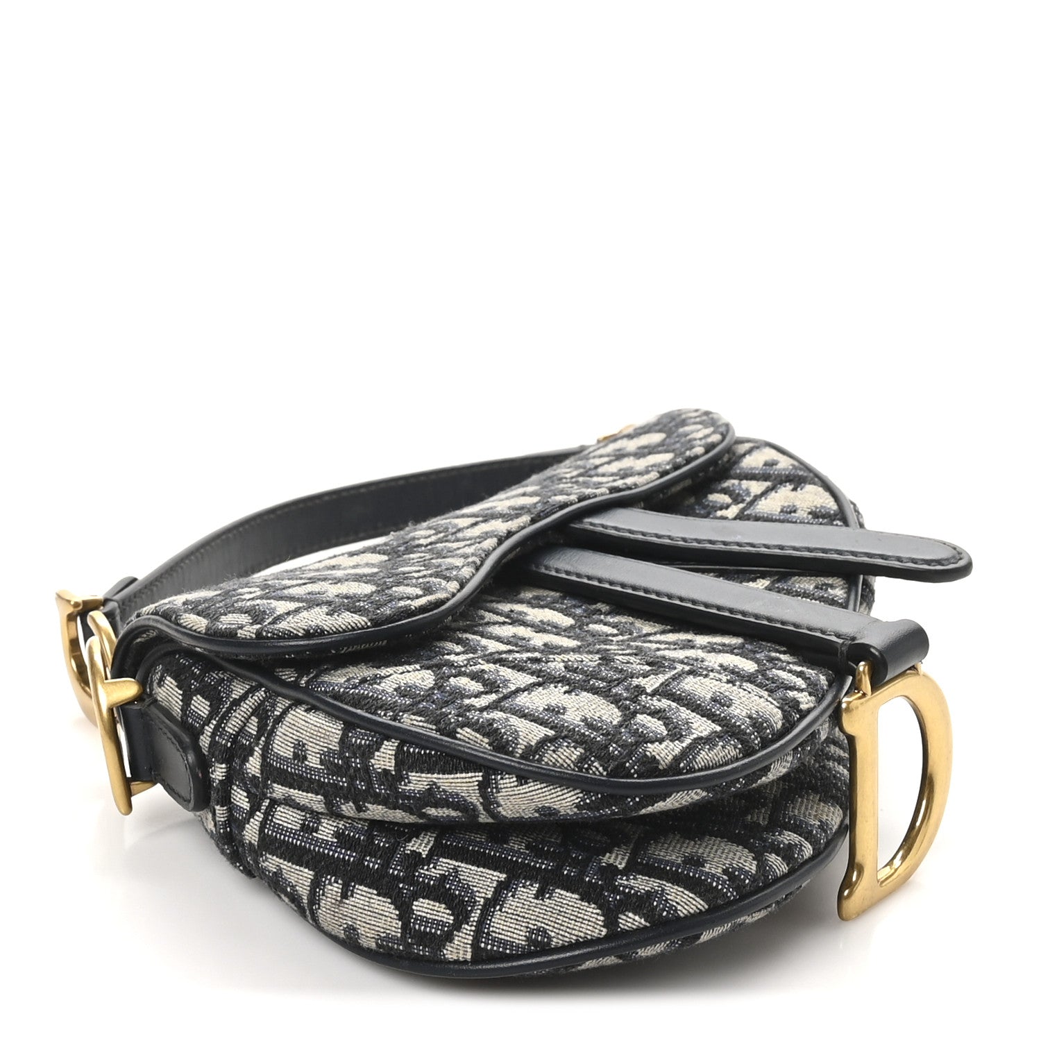 Christian Dior Oblique Mini Saddle Bag Blue 4 of 11