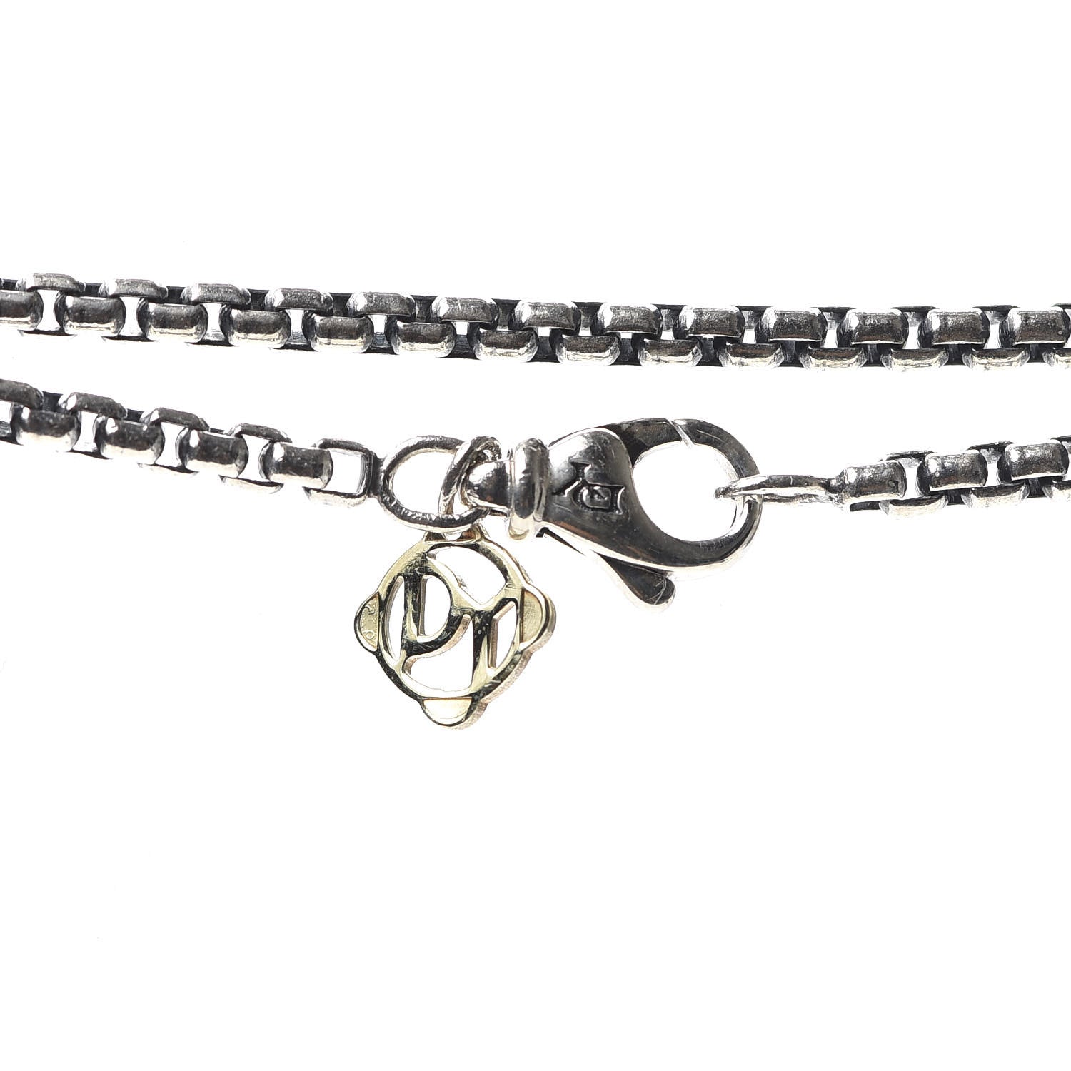 David Yurman Sterling Silver 14K Yellow Gold 2.7mm Box Chain Necklace 72" 4 of 5