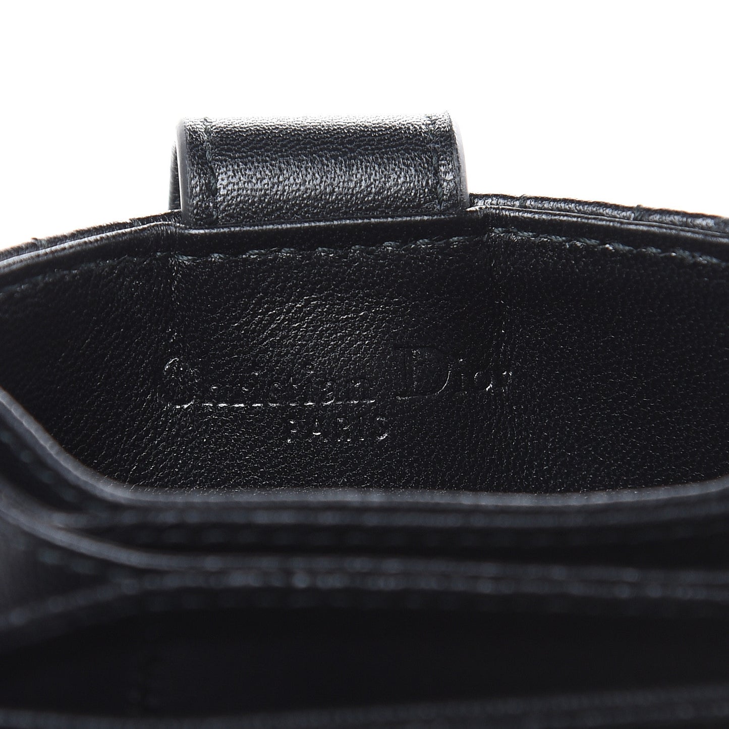Lambskin Cannage Lucky Badges Lady Dior 5-Gusset Card Holder Black