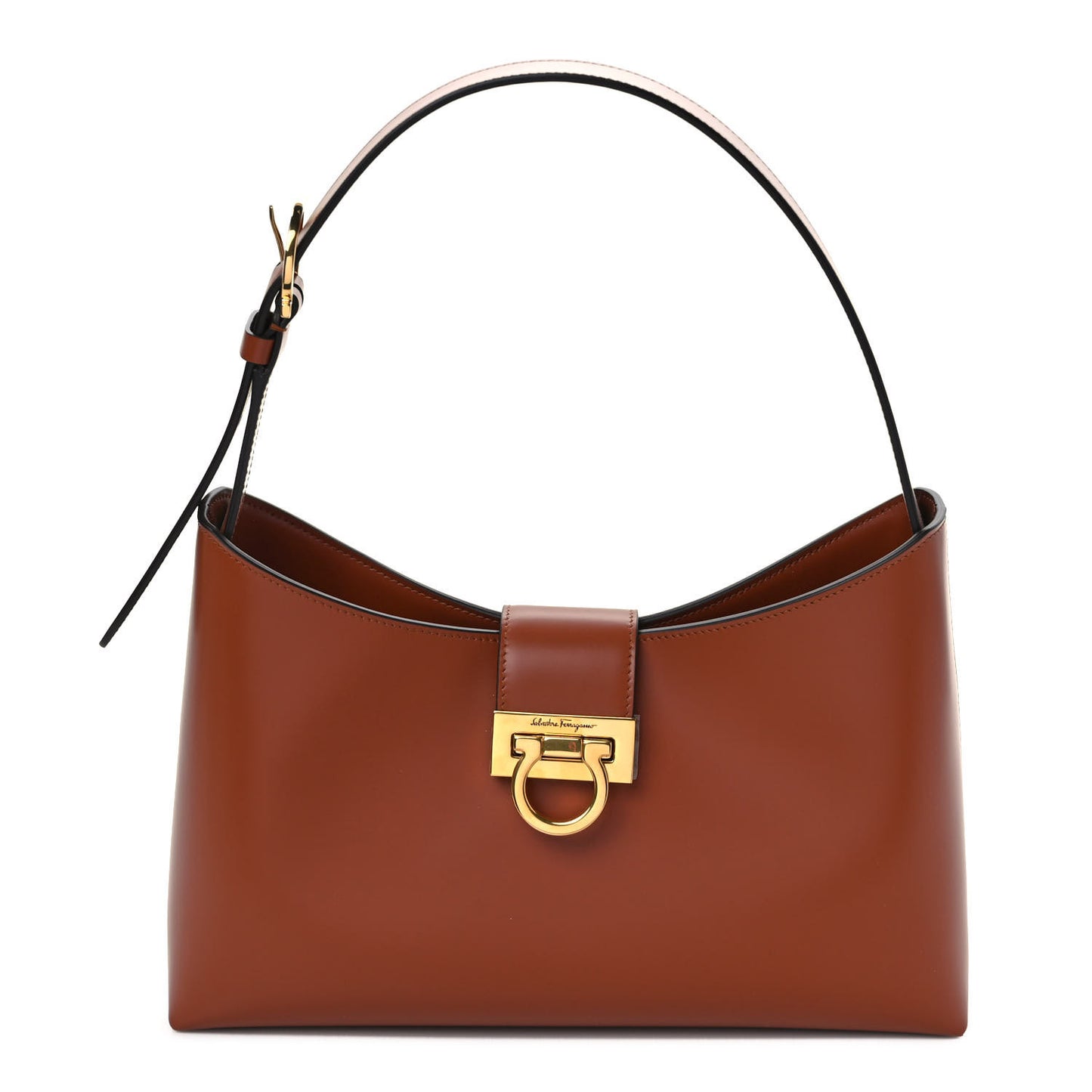 Calfskin Trifolio Shoulder Bag Siena Tan