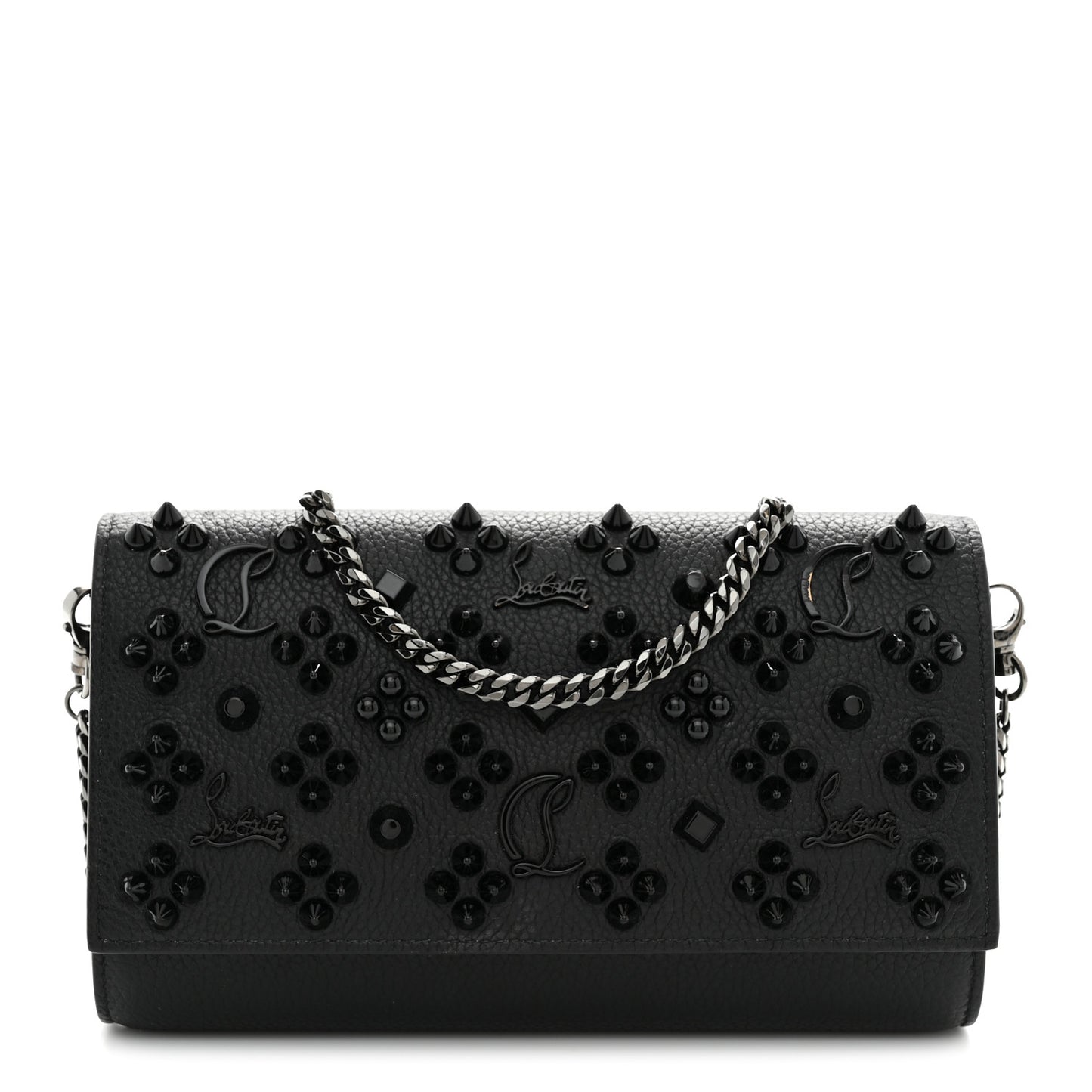 Calfskin Spikes Loubinthesky Paloma Wallet on Chain Rocket