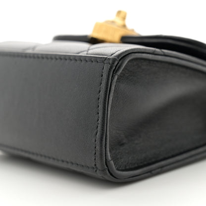 Chanel Lambskin Plexiglass Quilted Coco Love Clutch With Chain Black 11 of 11