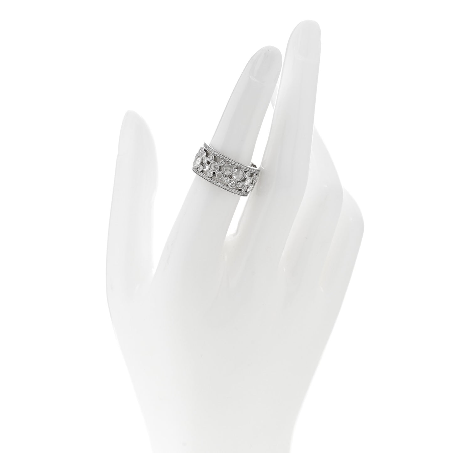 Platinum Diamond Cobblestone Band Ring 51 5.75