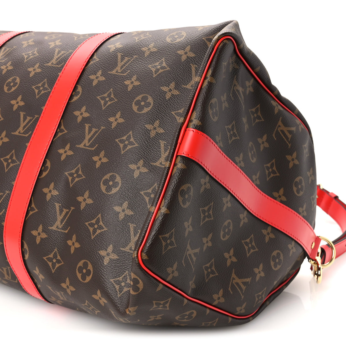 Louis Vuitton Calfskin Monogram Keepall Bandouliere 50 Coquelicot 9 of 9