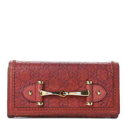 Gucci Guccissima Horsebit Continental Wallet Red 1 of 6