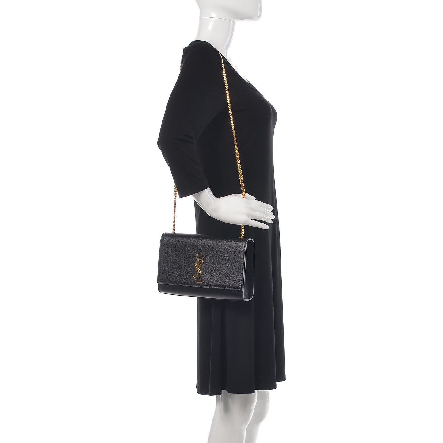 Grain De Poudre Medium Classic Monogram Kate Satchel Black