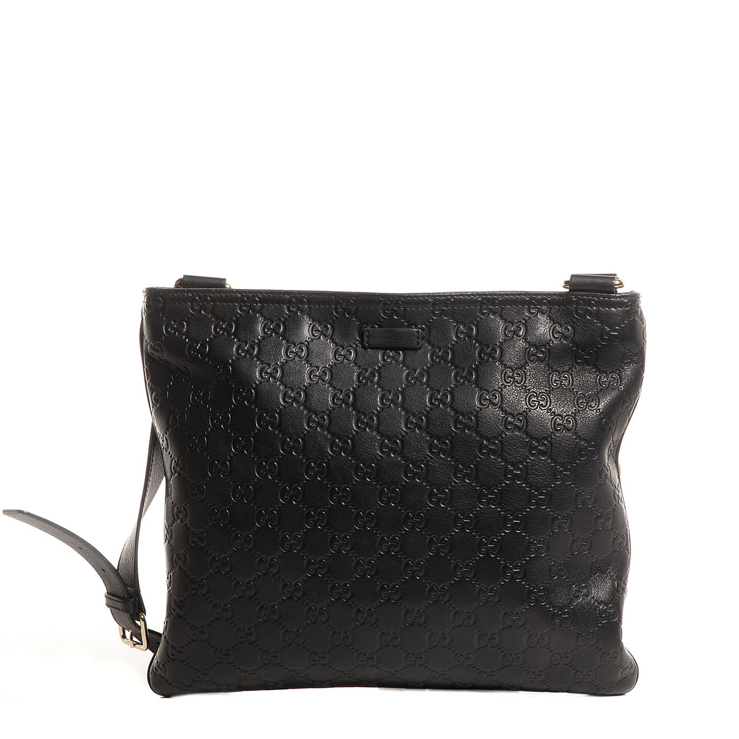 Guccissima Medium Flat Messenger Bag Black
