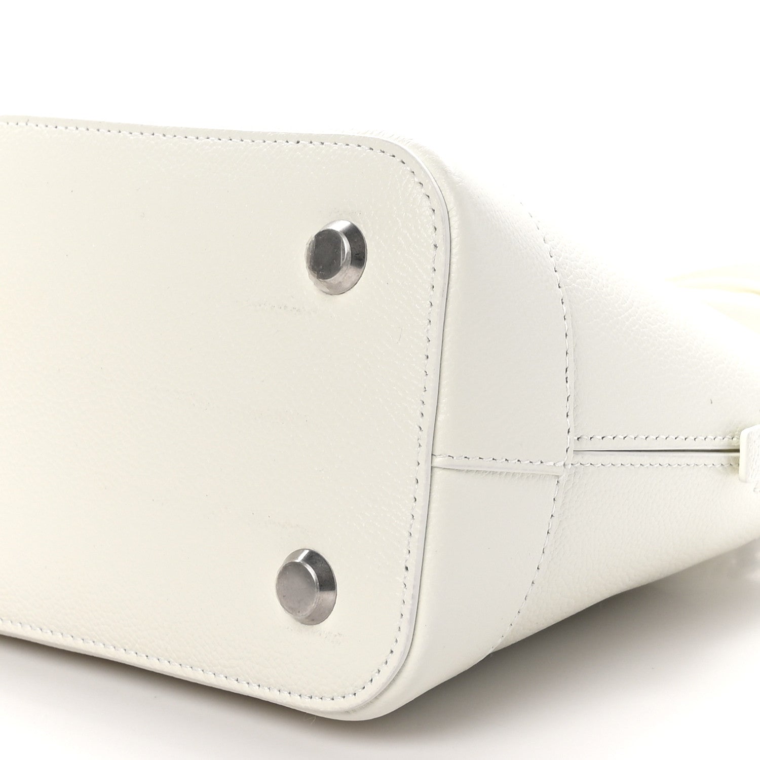 Balenciaga Grained Calfskin Logo S Ville Top Handle Bag White Black 10 of 10